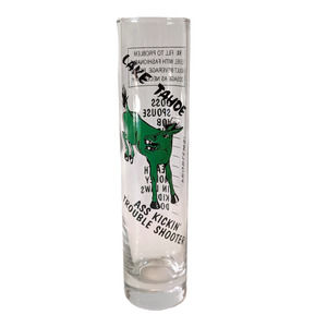 Vintage Lake Tahoe Funny Souvenir Shot Glass "Ass Kickin' Trouble Shooter" Mule